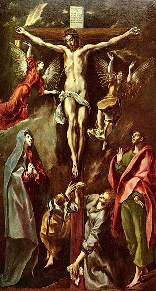 El Greco Christus am Kreuz, mit Maria, Johannes und Maria Magdalena